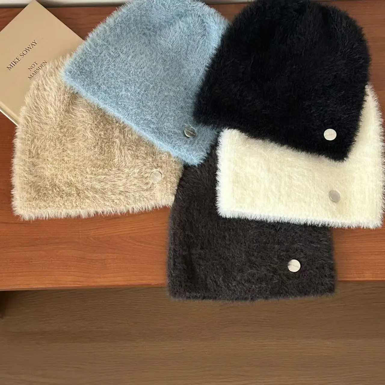 pure color designer fleece beanie hats with custom logo high quality winter hats beanie girls fur knitted beanie caps for women