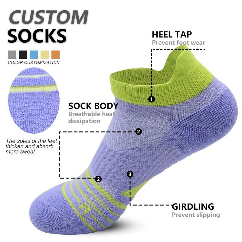 Low Moq Custom Logo Sports Socks Unisex Athletic Socks Cotton Anti Slip Custom Socks