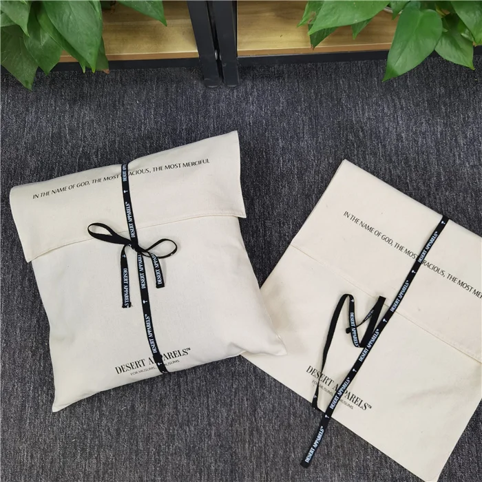 Hot Sale Large Organic Cotton Muslin Envelope Bag Pouch For Handbag Custom Logo Printed Cotton Envelope Dust Gift Bag