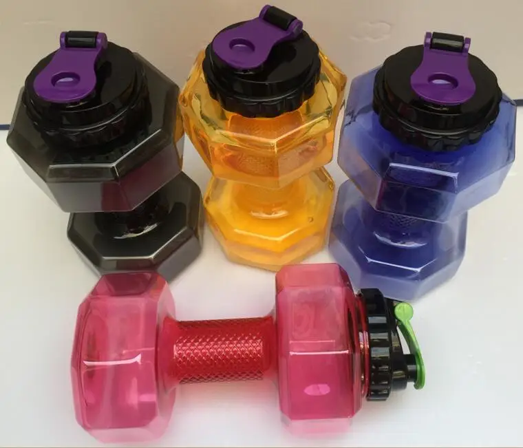 BPA free food grade plastic Multi functional dumbbell plastic water bottle
