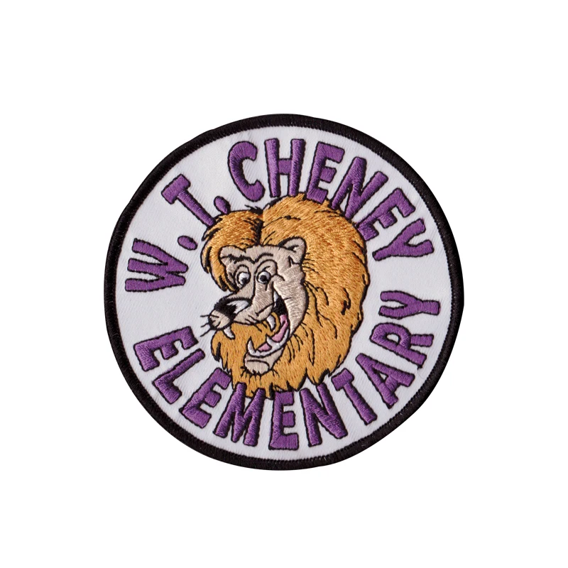 PVC Silicone Material Custom Design Animals lion Patches chenille round letter patches for Clothing