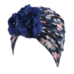 Floral print Newborn Hospital Hat Infant Baby Hats with Big Bow Soft Cute Knot Nursery Beanie cap baby tuban