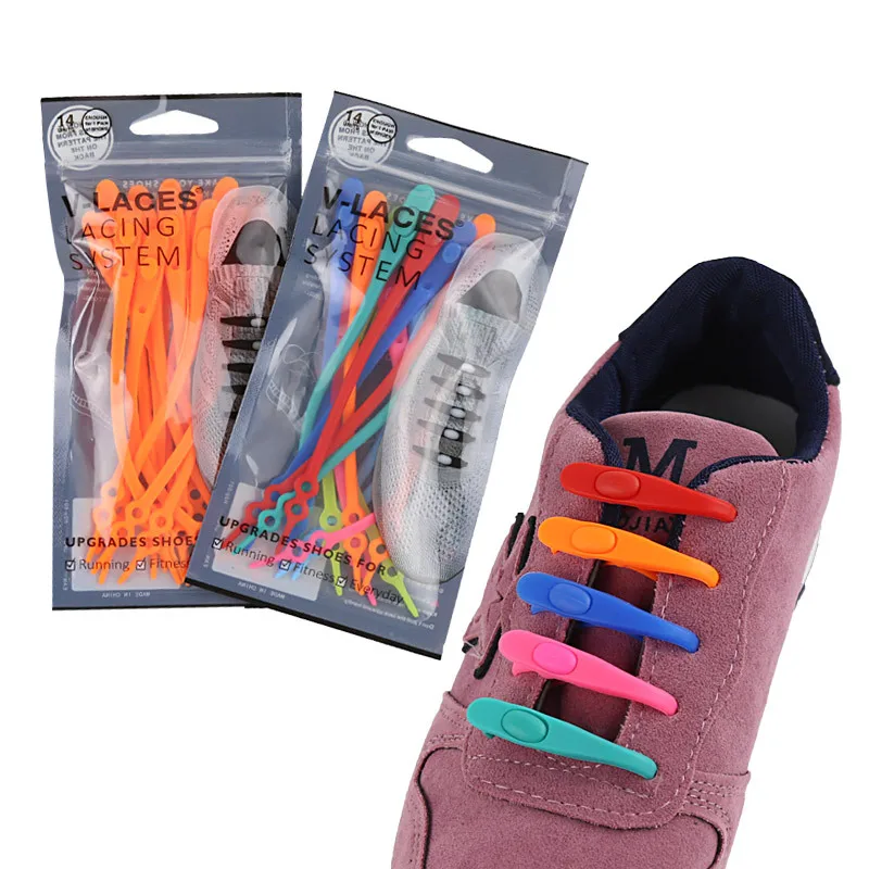 fashion lazy people reusable silicone elastic no tie shoelaces