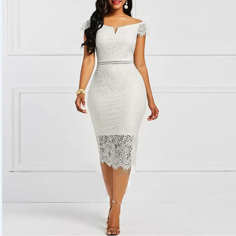 Trendy Clothing Fashion Womens Clothes Bodycon Evening Party Long Lace Casual Dress Ladies Dresses Women Elegant for Lady