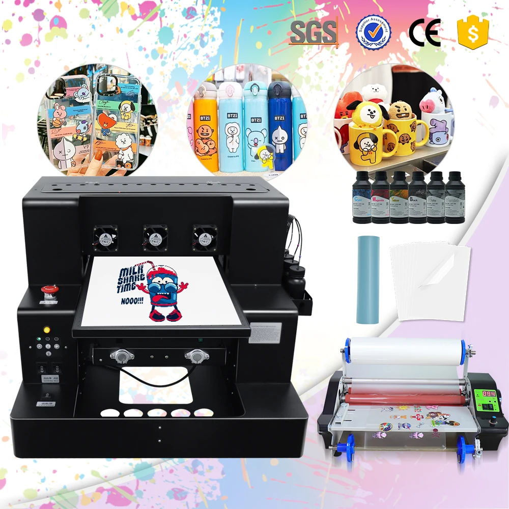 УФ-принтер A3, Ультрафиолетовый планшетный печатный станок, чехол для телефона, металлический стеклянный принтер для бутылок по дереву с перемешиванием белых чернил