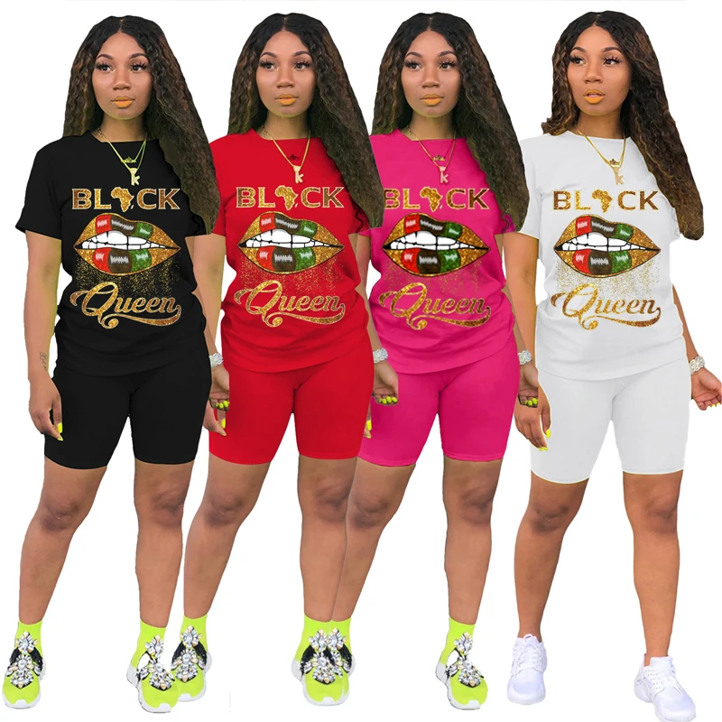 
Wholesale two pieces short Sleeve T shirt set running set top and shorts women sportswear outfits 