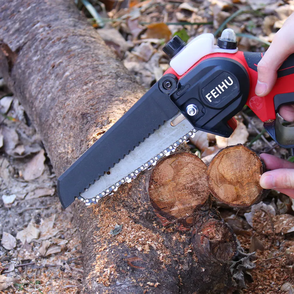 6inch Mini Handheld Brush Electric Chain Saw Cordless Chainsaw Portable Garden Fruit Tree Pruning Saws Wood Tools Saw Machines