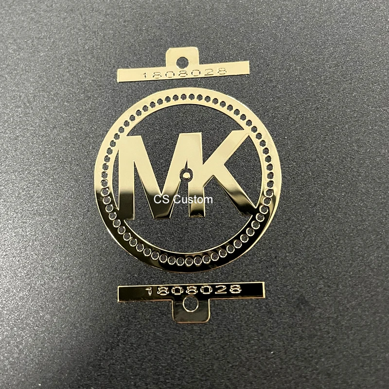 CS CUSTOM  Clear Gold Foil Transfer Electroforming Metal Nickel 3d Sticker Label Logo Decal for watch meter dialSticker
