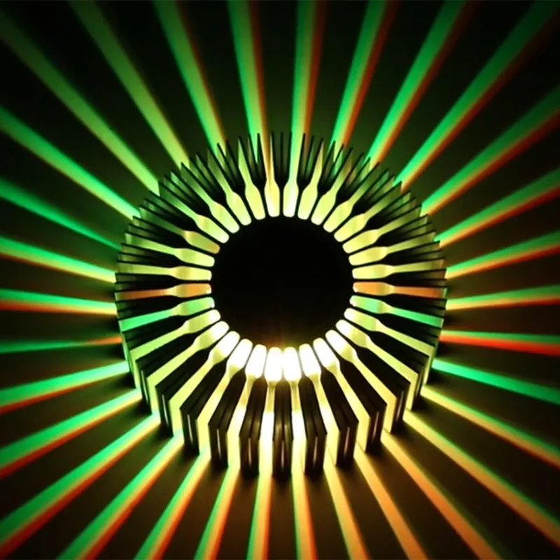 Modern Indoor 3w/5w aluminum RGB colorful sun flower wall lamps LED bedroom wall light restaurant corridor decorative wall lamp