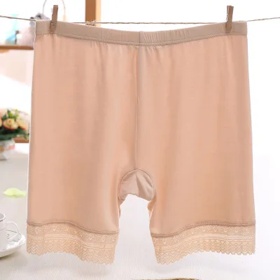 Factory Direct Sale Solid Color Safety Pants Modal Comfortable Girls Lace Boyshort Panties