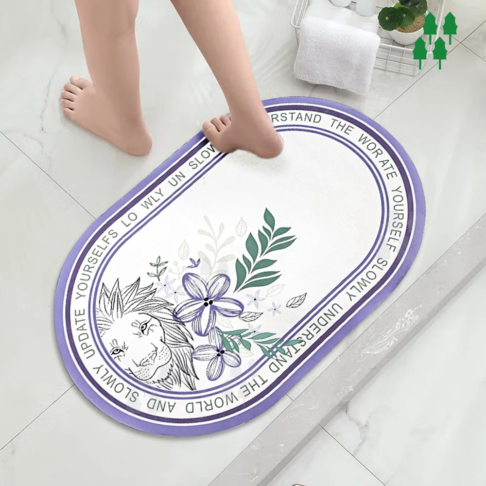 Manufacturer Custom Non Slip Water Absorbent rugs Diatomite Earth Bath Mat Quick-dry Door Corridor mat
