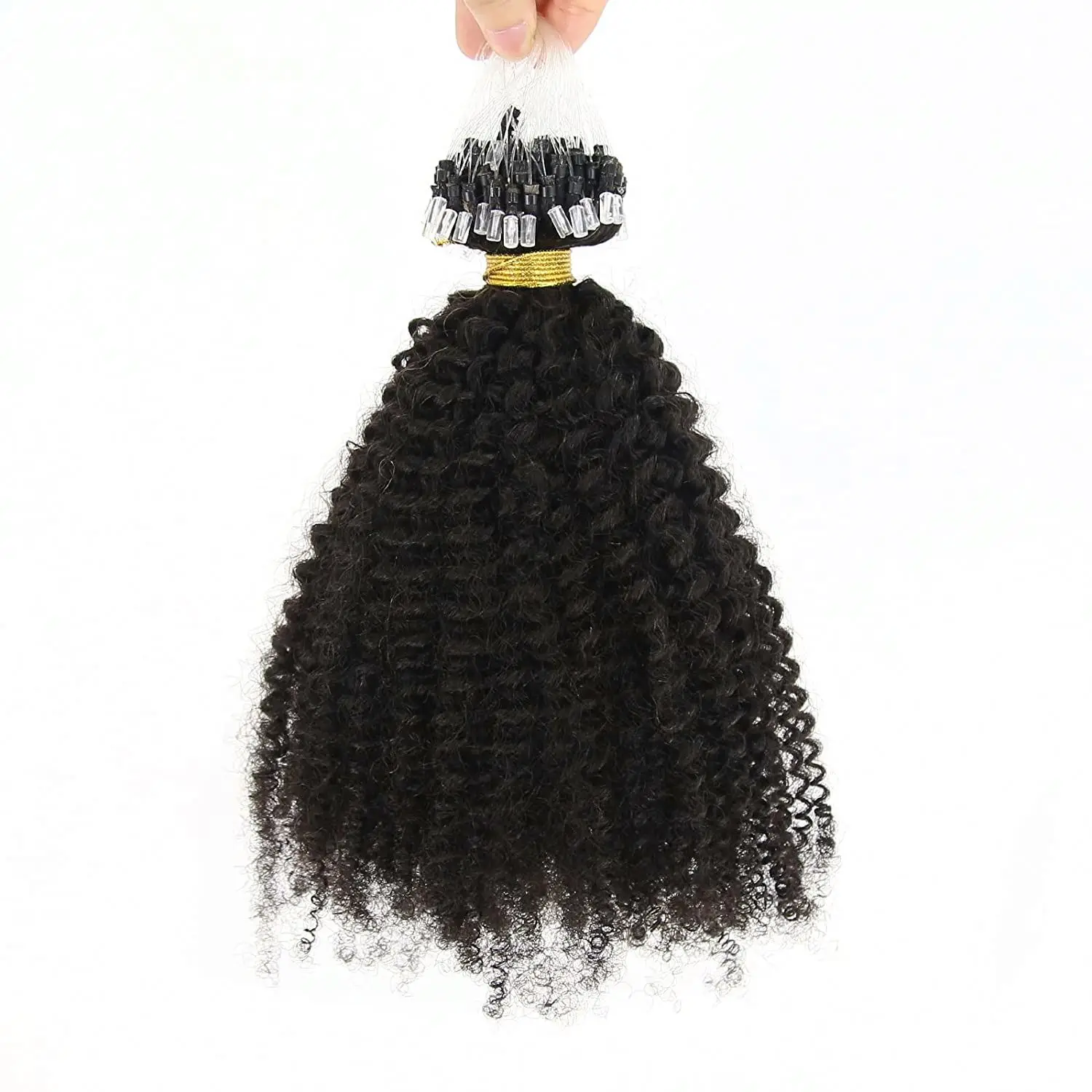 New Design Natural Color Kinky Curl Micro Loop Hair Extention For Wholesales