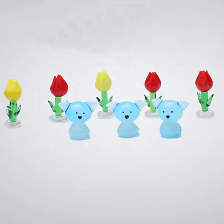 Miniature Murano Brown Glass Funny Dolphin Tiny Sea Turtle Cheap Crown Fish Penguin Koala Polar bear Small Animal Figurines