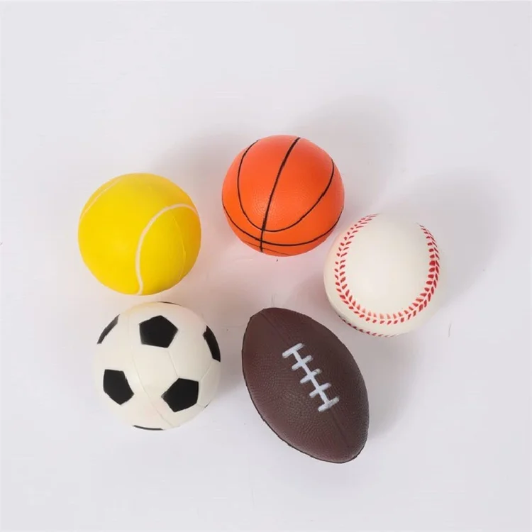 Outdoor Play Tennis Football Basketball Baseball  Baby Toddler Toys Mini Sports Pu Foam Stress Balls for Kids