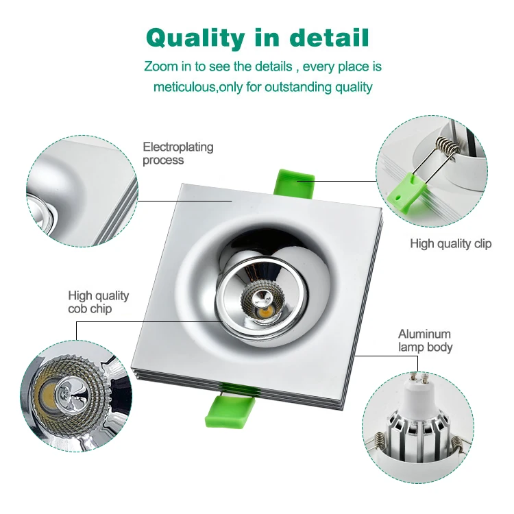 High quality White recessed GU10 LED Downlight Frame LED Spotlight GU10 Lamp Holder mr16 housing