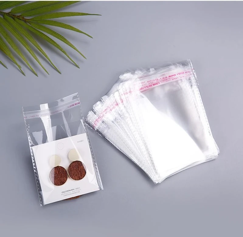 Custom Logo Print Garment Clothes Packaging Clear Transparent Self adhesive Opp Plastic Bags