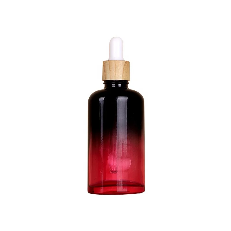 Private Labeling Glass Bottle 10ml 20ml 30ml 50ml Gradient color Empty Dropper Bottle for Rose Essential oil