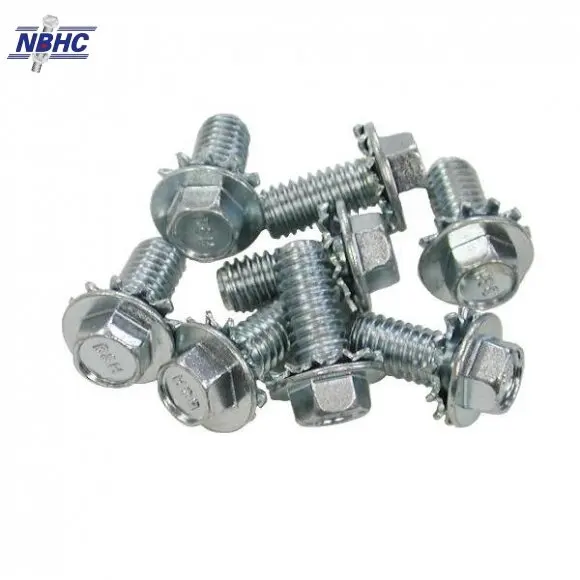 NBHC014SC Hex Phillips Cap Head External Tooth Sems Screw With Square Washer