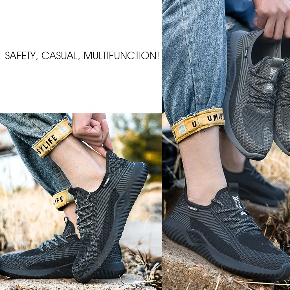 Steel Toe-Cap safety shoes Men Puncture Proof Work Construction Breathable Light weight Safty Shoes