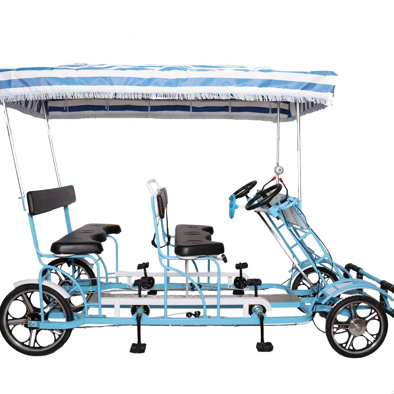 sightseeing  4 wheels tandem bike with alloy rim/4 persons surrey bike/China  4 seats surrey bicycles for sale online