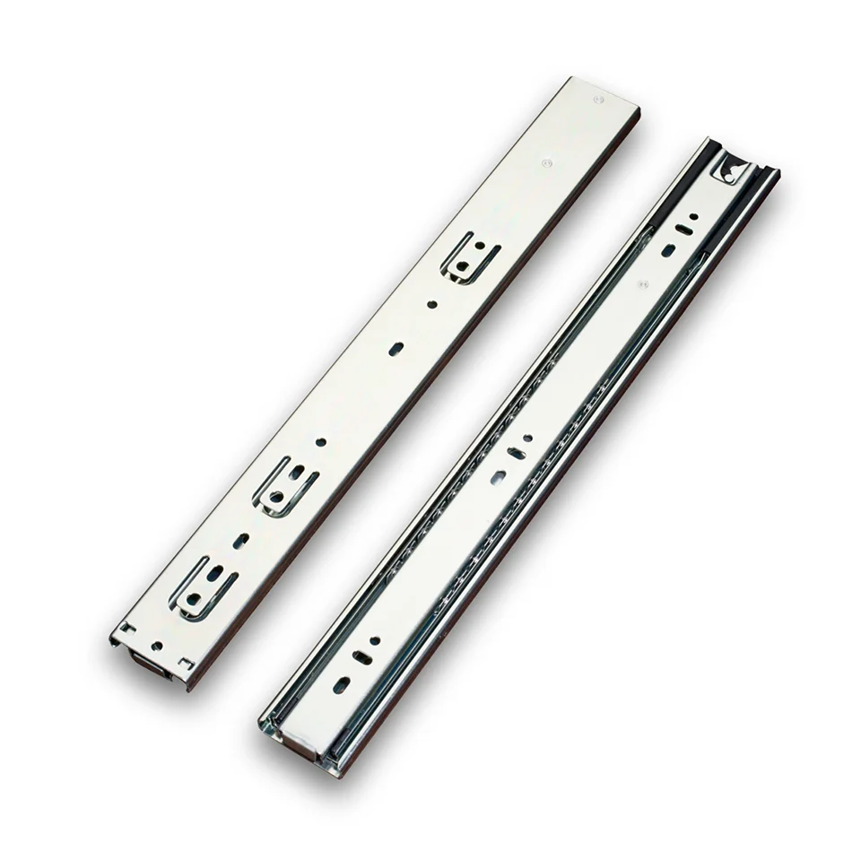 Self locking slide rail system full extension drawer guide runners wardrobe cabinet ball bearing telescopic drawer slides