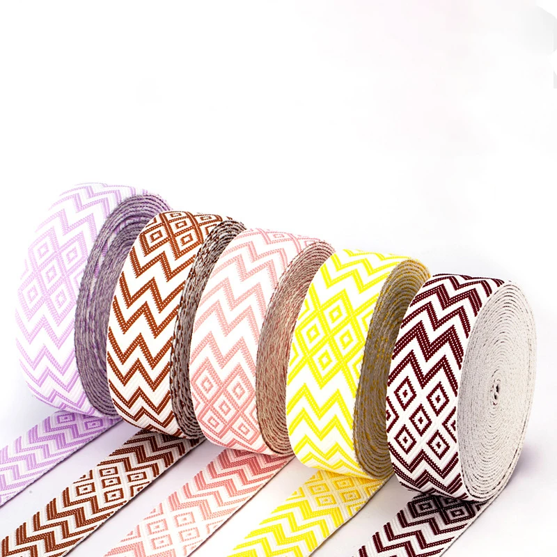 REWIN Sports Wholesale Custom 38mm 2 Inch Thick Polyester Jacquard Webbing Bag Strap Belts For Clothing Decorative Accessories