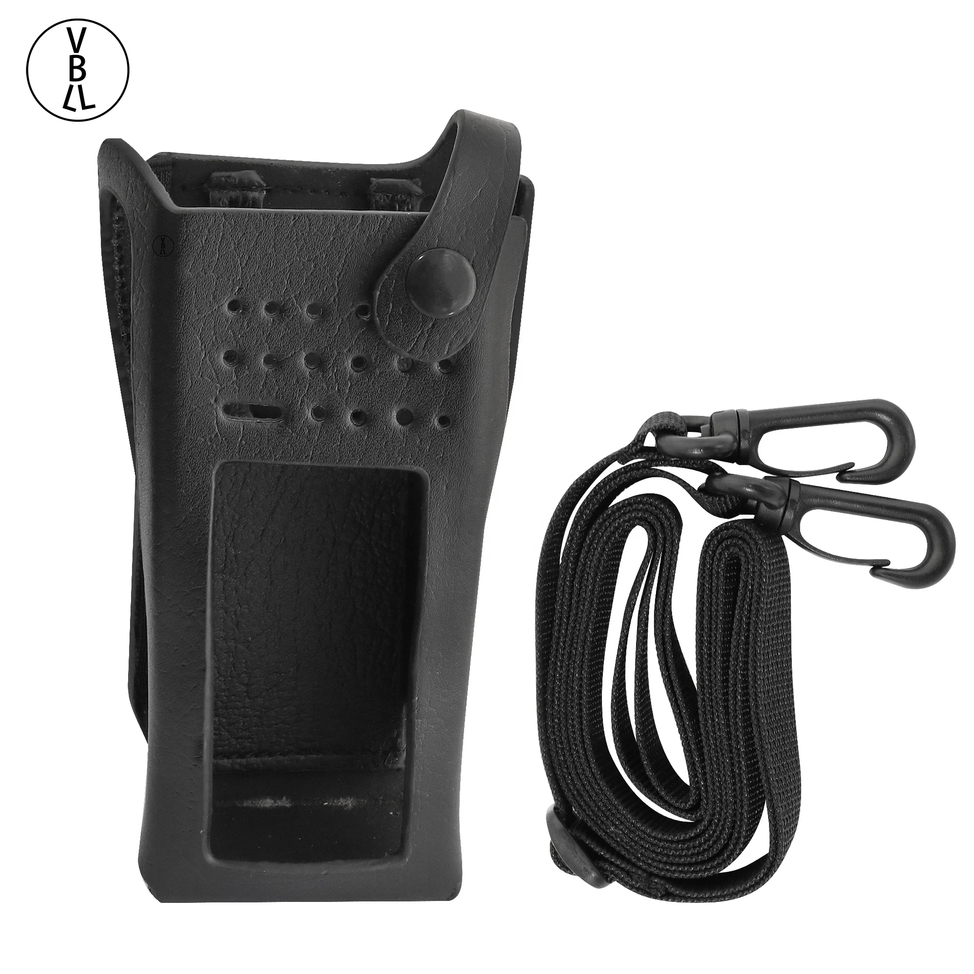 Hard Leather Carry Case W/ Fixed Belt Loop Compatible With MOTOROLA XPR7550 XPR7580