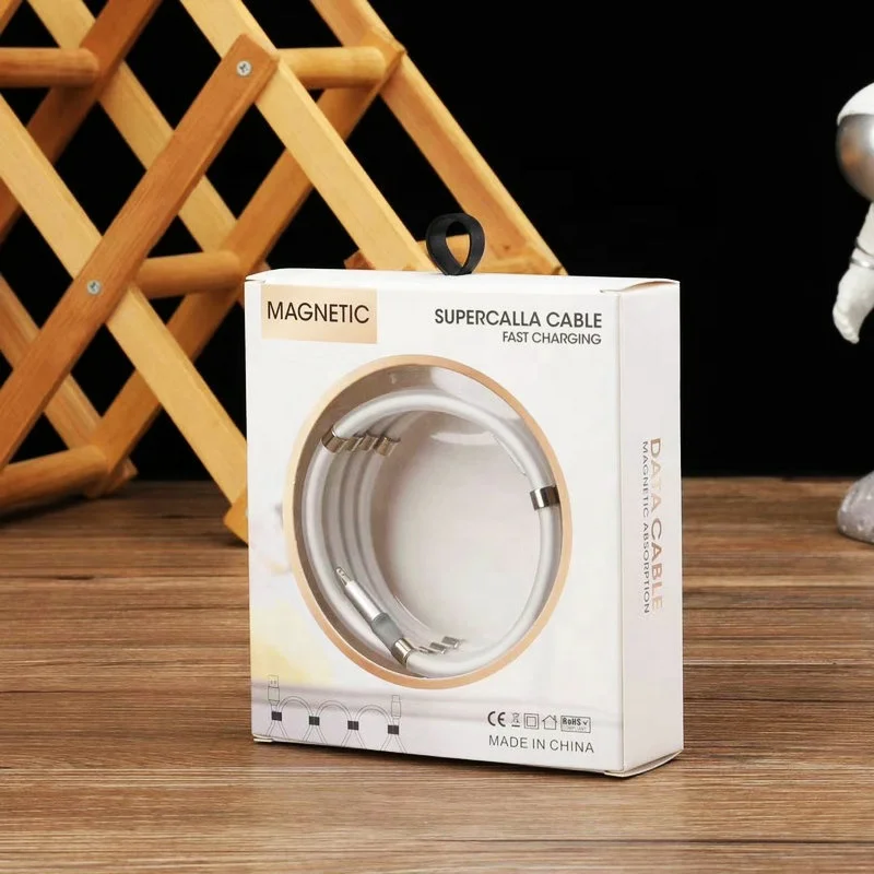 Recycled  Data Cables Paper Box Consumer Electronics Packaging with Clear PVC Window