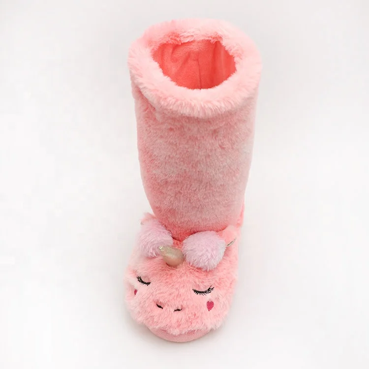 
Cute unicorn plush shoes indoor soft slippers Xmas gifts for women 