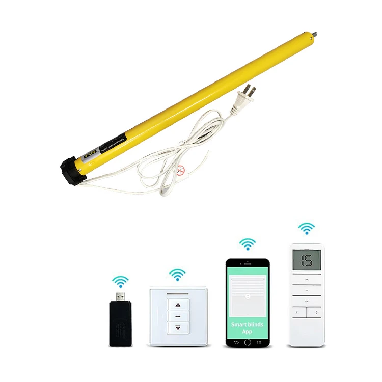 A-OK AM35 Electric Tubular Motor 35mm Metal Drive Motor Rechargeable Battery Indoor Roller Blinds Factory Electronic Living Room