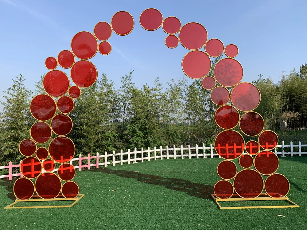 2020 fancy wedding arch thin film ring arch wedding backdrop