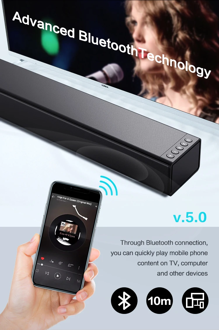 Portable Sound Bar Speaker 110W Sound Bar Subwoofer Sound Bar Wireless Bluetooth HDMI-arc