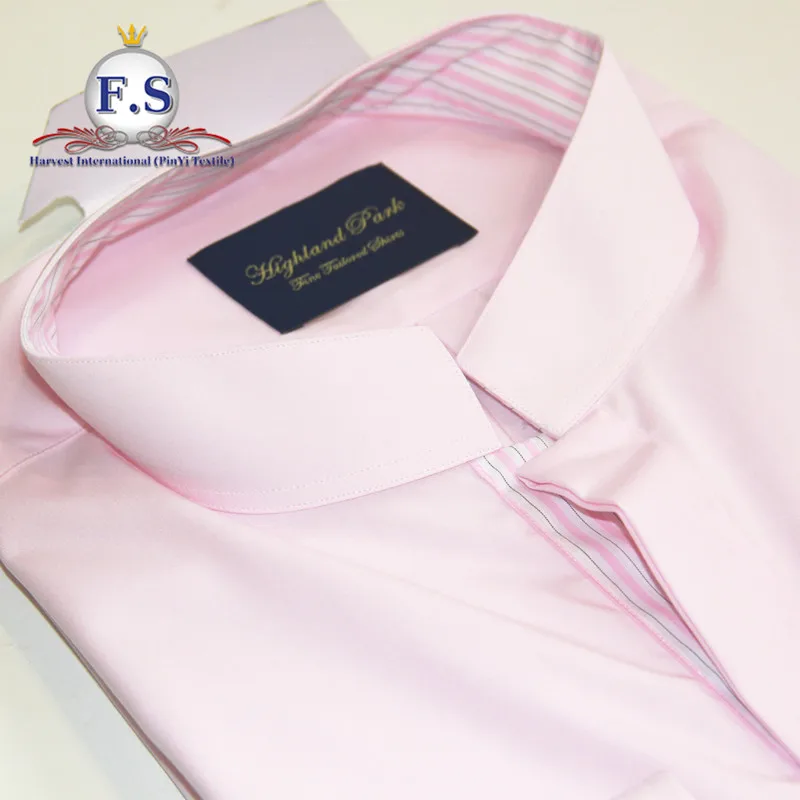 2019 high end bespoke shirt pink mandarin collar dress shirt