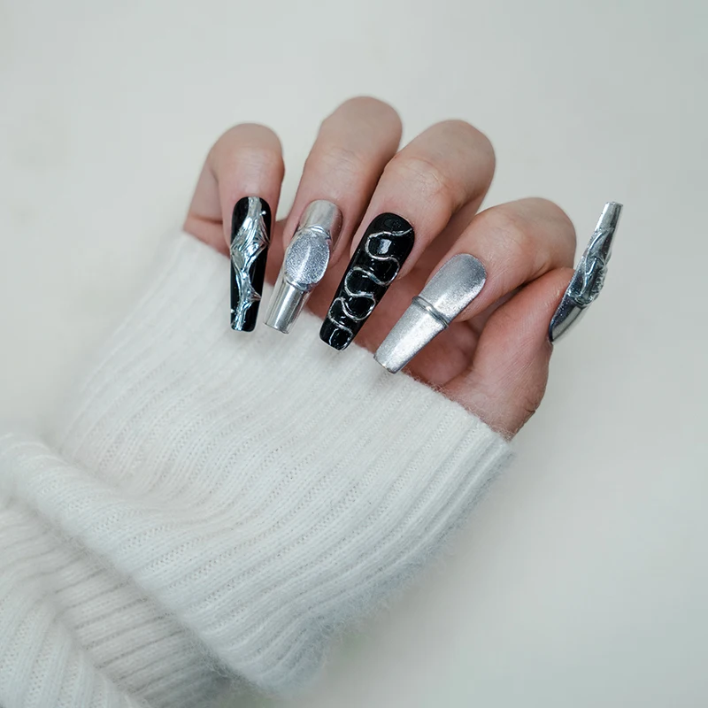 factory acrylic powder Nail Art faux ongles uas postizas coffin press on nails supplies 2024 new press on nails