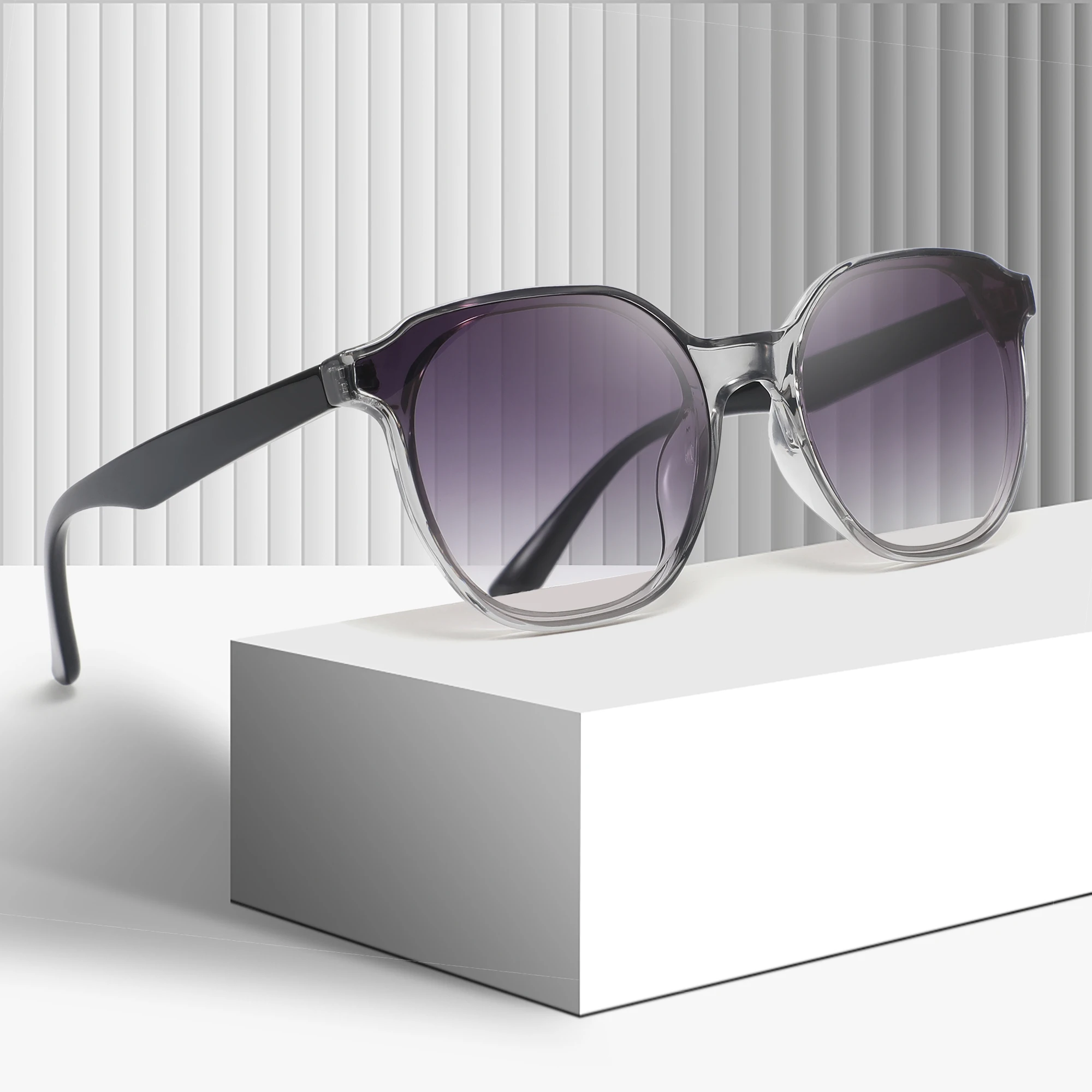 New Arrival PC frame smoke Flat lens UV400 custom logo sunglasses for men women