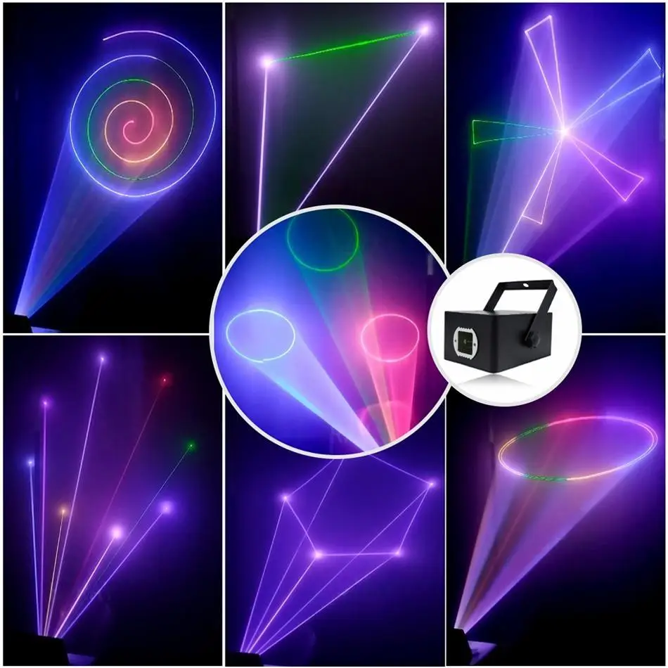 Best Selling Colorful Led 1 W RGB Auto Mini Laser Animation Wedding Stage Lighting DJ LED  Disco Lights
