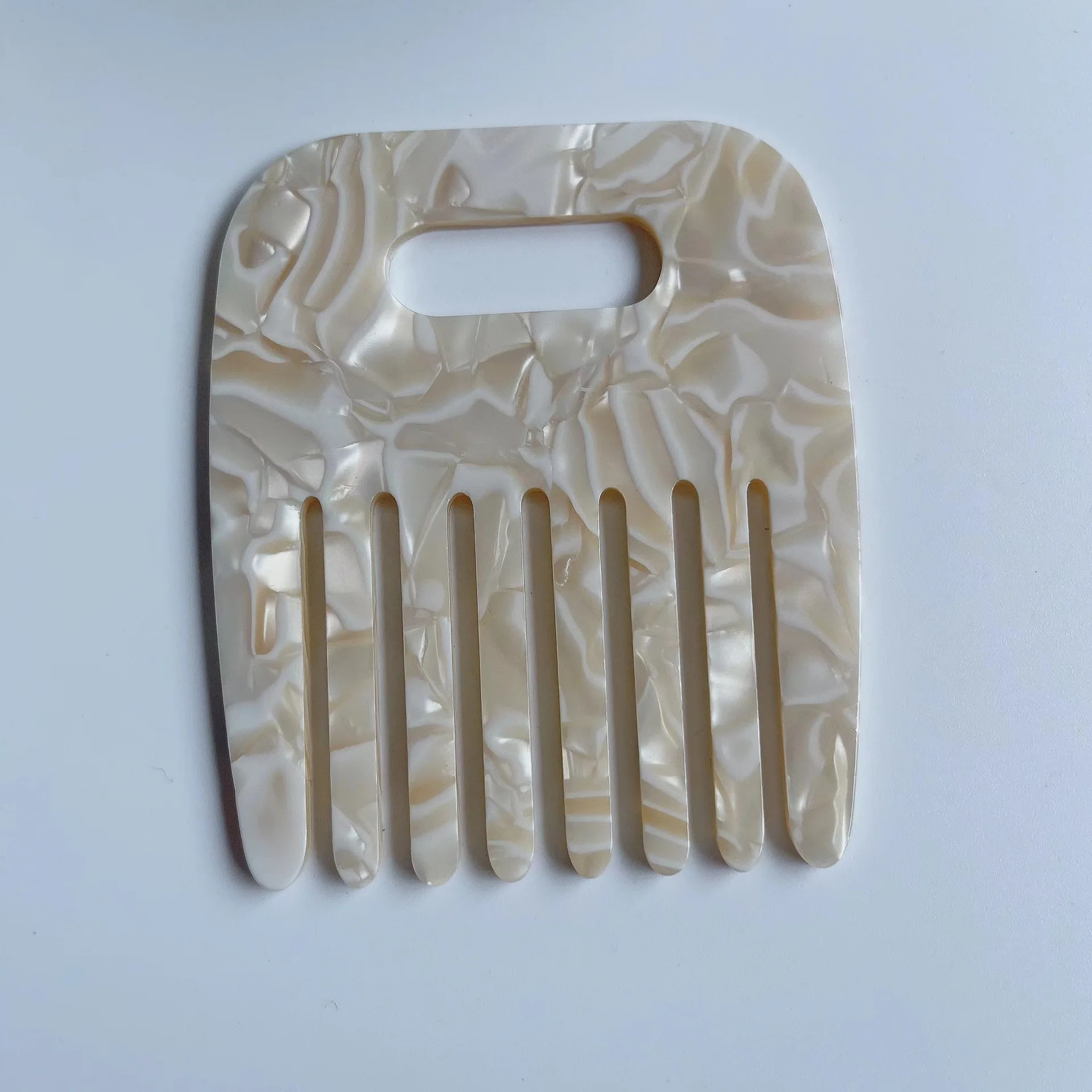 Pocket acetic acid hair pick afro comb women wide tooth eco friendly cellulose anti static chrome acetate african head comb