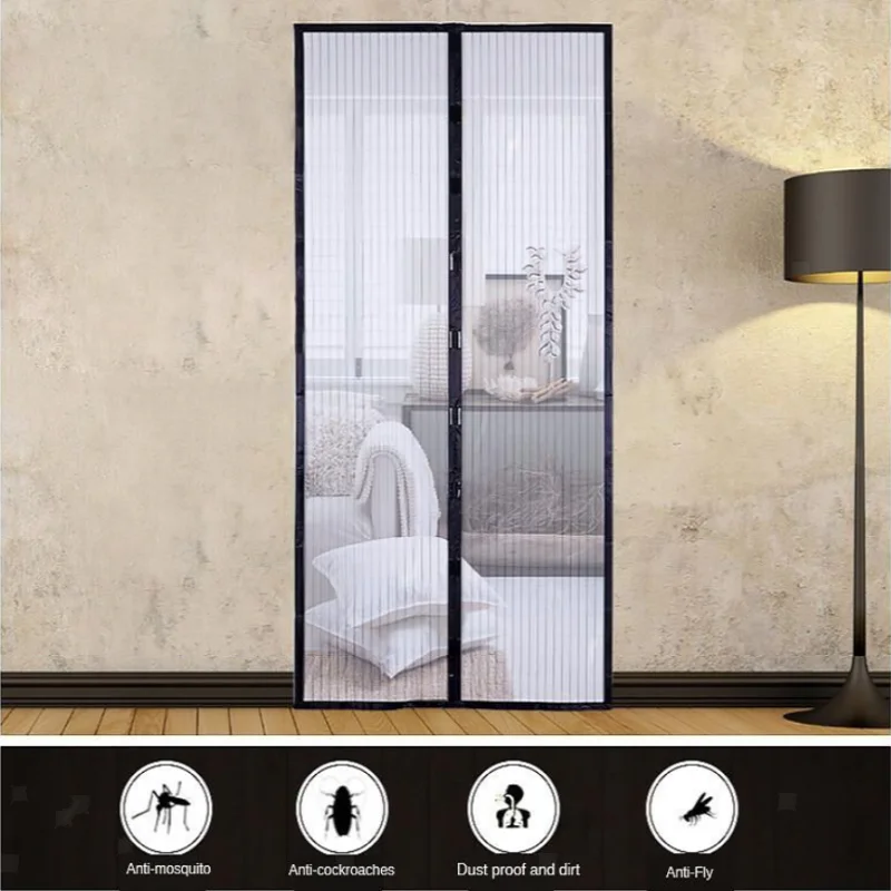 Magnetic Polyester Insect Screen Soft Mesh Door Anti Zanzara Window Anti Mosquito Door Plastic Curtain Net