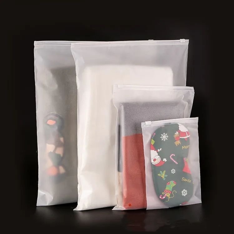 Frosted Recyclable Zip Lock Plastic Zipper Package Bag Custom Logo PE Clothing Packaging Bag Offset Printing Shoes & Clothing