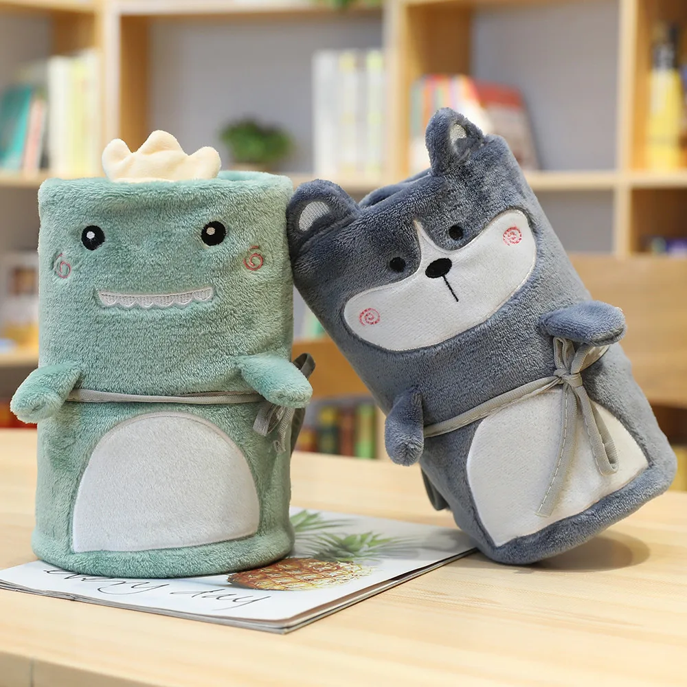 Cartoon Kids Roll Throw 3D Plush Flannel Blanket Baby 100% Fleece Polyester Blanket