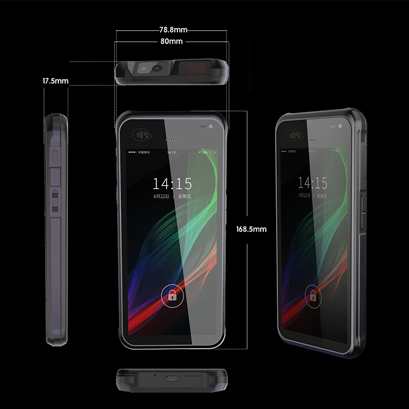 5 дюймов сенсорный экран IP65 прочный Qualcomm мобильный NFC PDA терминал Ручной Android POS