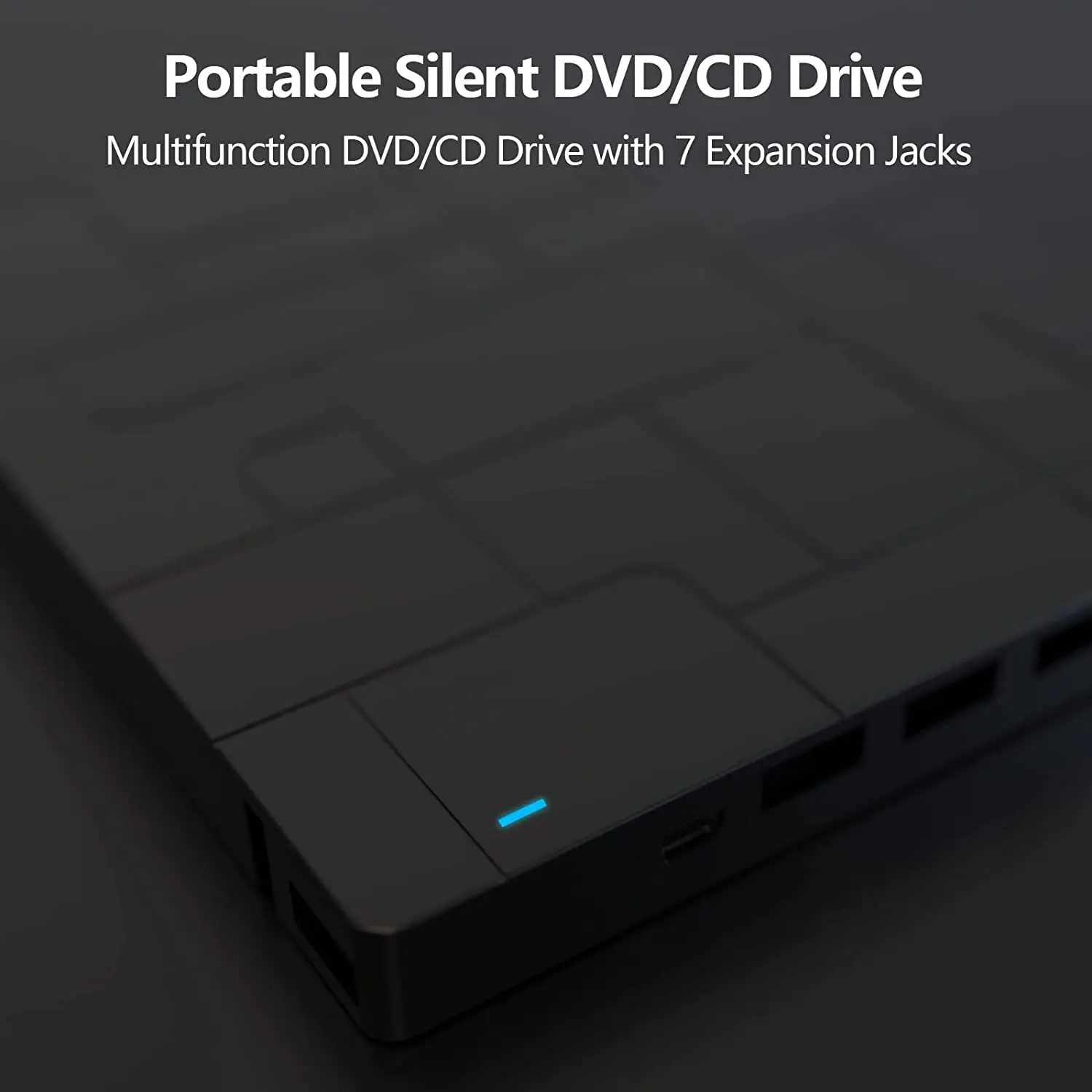 USB3.0 Type C Laptop external optical drive with Hub, 7 in 1 l Dvd burner with USB C HUB read U disk, SD card TF card