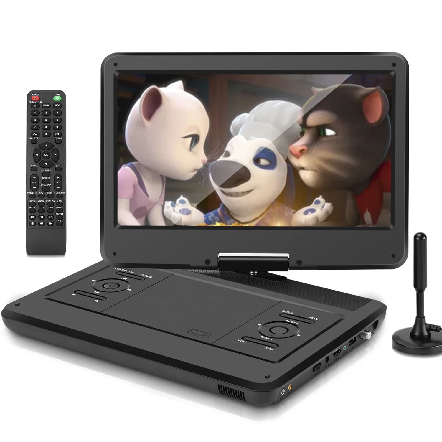 14.0 inch Portable TV  With Battery and HD input Mini TV  Portable DVD /Digital Support ATSC/ISDB-T/DVB-T2