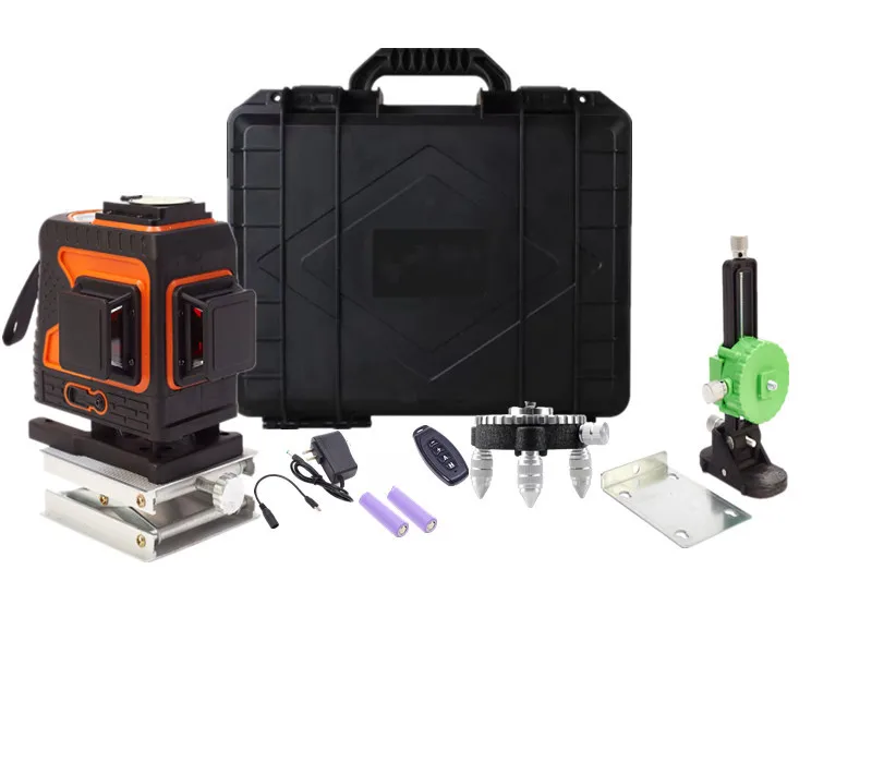 Automatic Self Leveling 360 Rotating Rotary 3D Laser Multi Cross Line Red Green Beam Laser Level 3D 12 Lines Meter