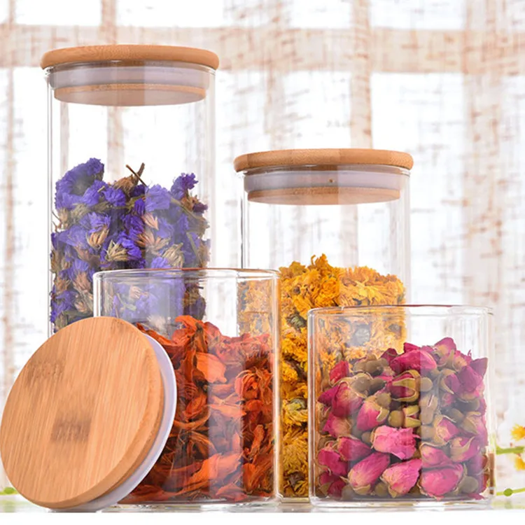 ODM/OEM  Hot Glass Canister Food Storage 450ml 900ml glass food/honey/candy storage jar