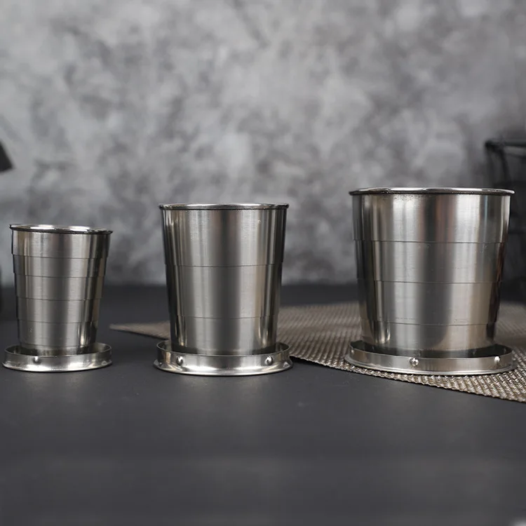 Professional manufacturer of portable stainless steel folding cup / outdoor telescopic key