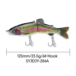 12.5cm/23.5g Multi Jointed Fishing Lure VIB Swimbait With Fishhook Leurre De Peche Dropshipping Crank Bait 3D Eye Trolling Lure