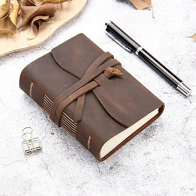 
Handmade Vintage Bound Writing journal for Men & Women Leather Journal Travel Notebook 