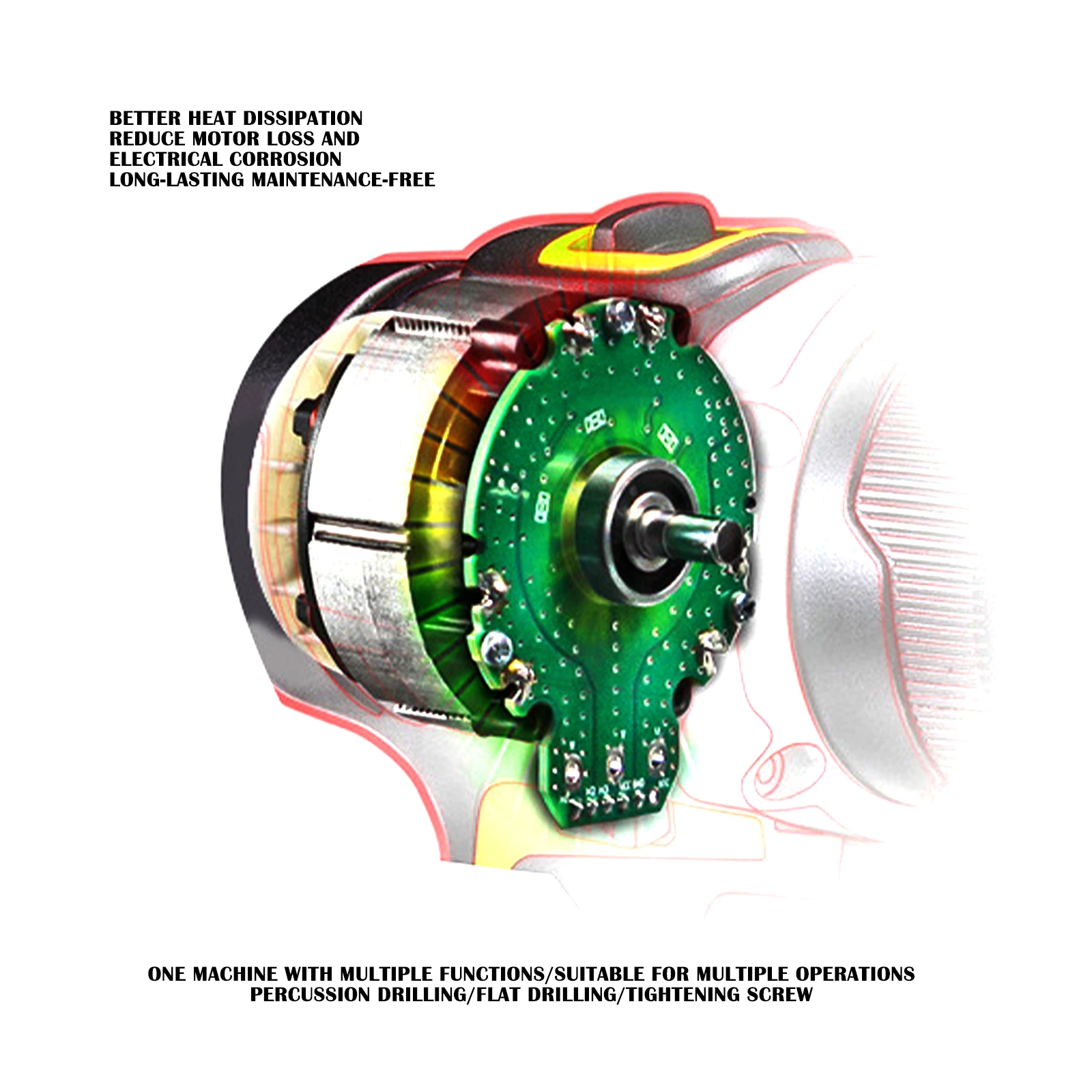 20V Battery Heavy Duty Brushless Power Drills Hammer Screwdriver Drill Machine  23 gears lightweight power drills  on sale