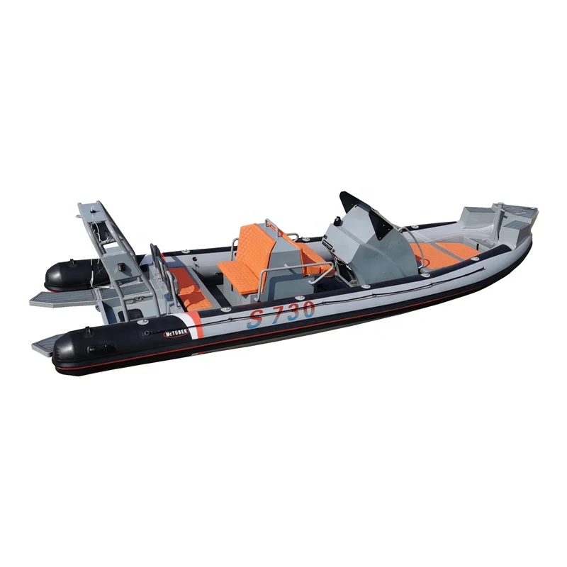 CE 760cm air fishing boat hot inflatable boat with hard aluminum hull